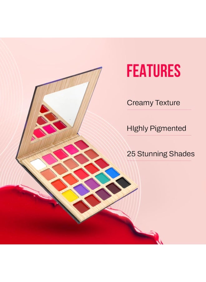 Colors Queen Multishade Lip Palette with 25 Lipstick Colors,Creamy Matte Finish Lip Colors,Feather Lightweight Formula,Versatile Color Options,Travel Friendly Lipstick Palette with Attached Mirror - Image 2